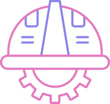 Güvenli Miğfer Çizgisi İki Renk Simgesi