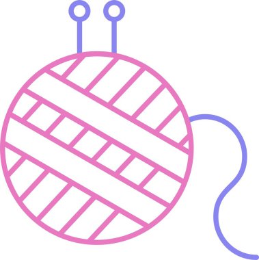 Yün Topu Satırı İki Renk Simgesi