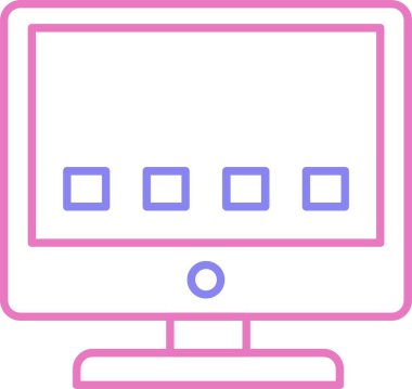 Bilgisayar Satırı İki Renk Simgesi