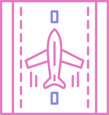 İniş Uçak Hattı İki Renk Simgesi