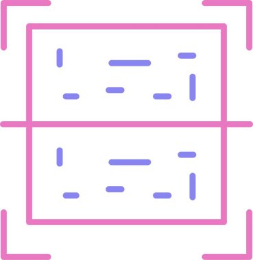 Qr Kod Satır İki Renk Simgesi