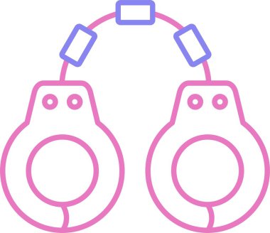 Kelepçe Çizgisi İki Renk Simgesi