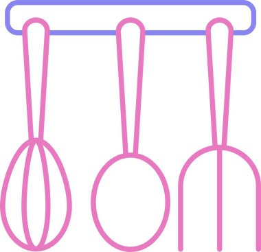 Mutfak Utensilleri Satır 2 Renk Simgesi