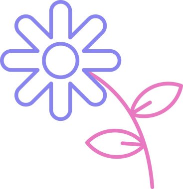 Asteraceae Çizgisi İki Renk Simgesi