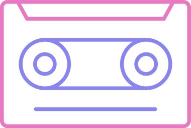 Kaset Satırı İki Renk Simgesi