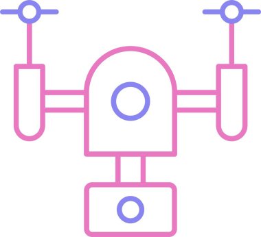 Drone Çizgisi İki Renk Simgesi