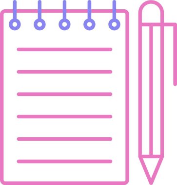 Not Defteri Satırı İki Renk Simgesi