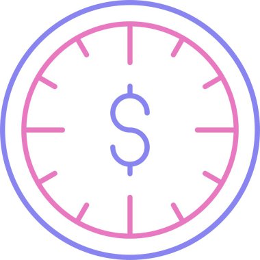 Zaman Para Çizgisi İki Renk Simgesi