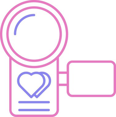 Video Kamera Satırı İki Renk Simgesi