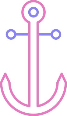 Çapa Çizgisi İki Renk Simgesi