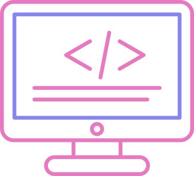 Programlama Satırı İki Renk Simgesi