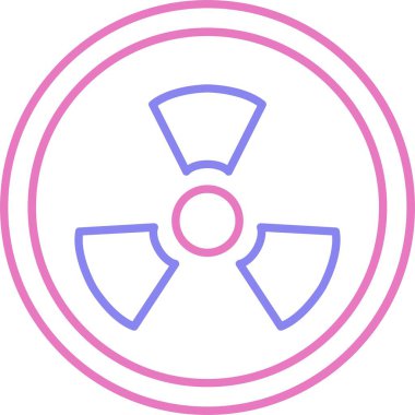 Radyoaktivite Satırı İki Renk Simgesi