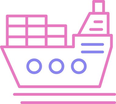 Gemi Çizgisi İki Renk Simgesi