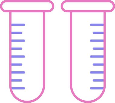 Test Tüpü Satırı İki Renk Simgesi