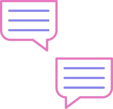 Sohbet Kabarcık Satırı İki Renk Simgesi