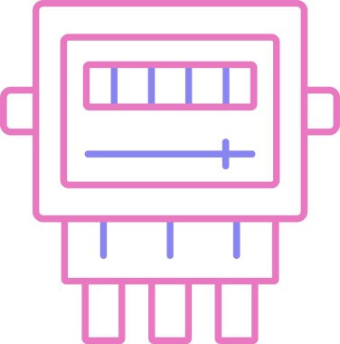 Elektrik Ölçer Satırı İki Renk Simgesi