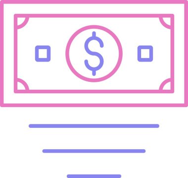 Para Çizgisi İki Renk Simgesi