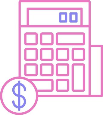 Hesaplayıcı Satır İki Renk Simgesi