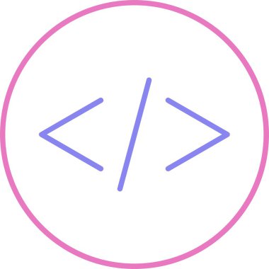 Kodlama Satırı İki Renk Simgesi