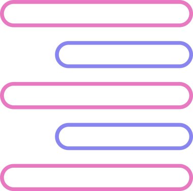 Yatay Sağ Hizalama Satır İki Renk Simgesi