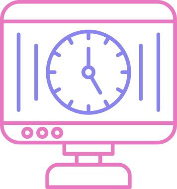 Zaman Yönetimi Satırı İki Renk Simgesi