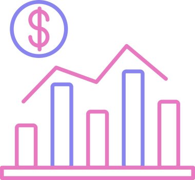 Ekonomi Çizgisi İki Renk Simgesi