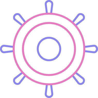 Dümen Çizgisi İki Renk Simgesi