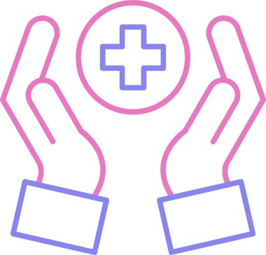 Sağlık Hizmeti Çizgisi İki Renk Simgesi