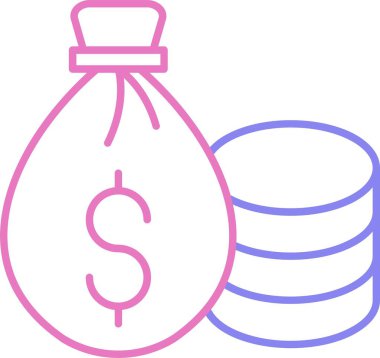 Para Torbası Satırı İki Renk Simgesi