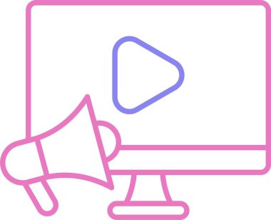 Video Pazarlama Satırı İki Renk Simgesi