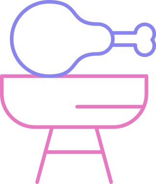 Tavuk Bacağı Satırı İki Renk Simgesi