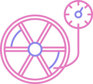 Lastik Basınç Çizgisi İki Renk Simgesi