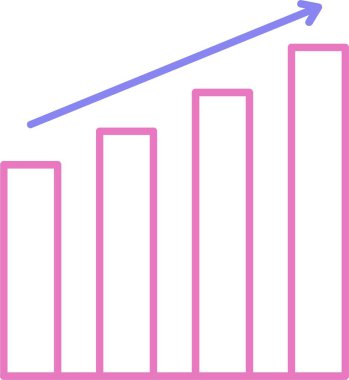 Çubuk Grafik Çizgisi İki Renk Simgesi