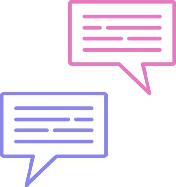 Konuşma Satırı İki Renk Simgesi