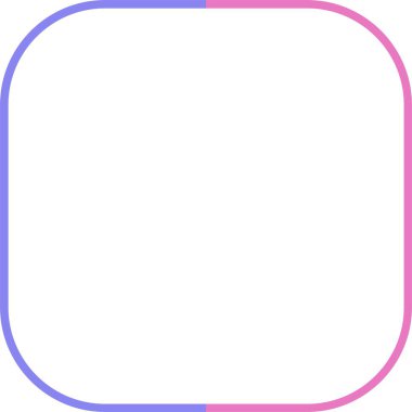 Yuvarlak Köşe Çizgisi İki Renk Simgesi