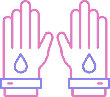 Çalışan Eldiven Satırı İki Renk Simgesi