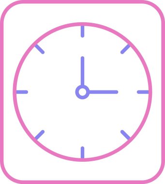 Saat Çizgisi İki Renk Simgesi