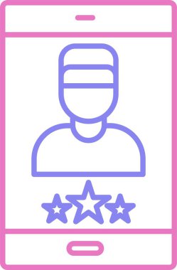 Müşteri Gözden Geçirme Satırı İki Renk Simgesi