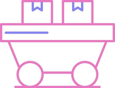 Trolley Çizgisi İki Renk Simgesi