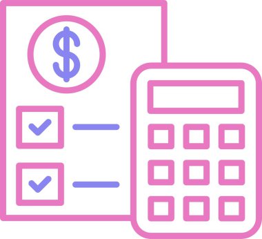 Bütçe Çizgisi İki Renk Simgesi