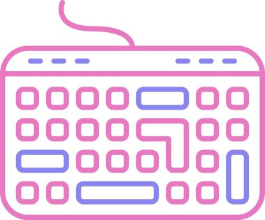 Klavye Satırı İki Renk Simgesi