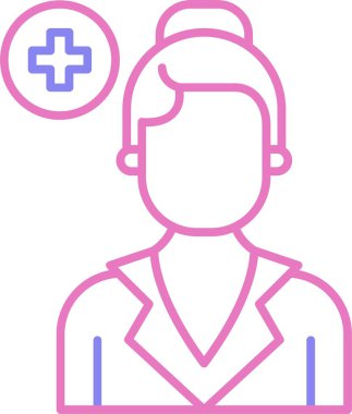 Hemşire Satırı İki Renk Simgesi