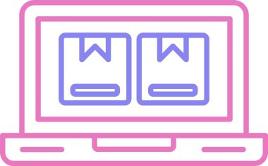 Çevrimiçi Depolama Satırı İki Renk Simgesi