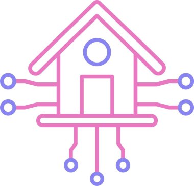 Akıllı Ev Satırı İki Renk Simgesi