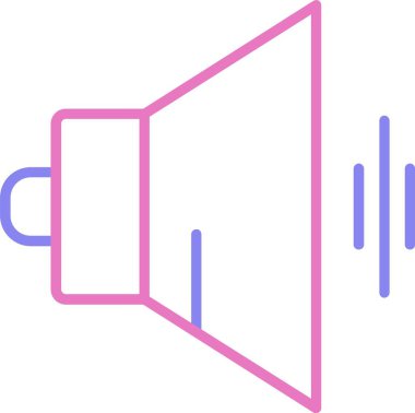 Hoparlör Satırı İki Renk Simgesi