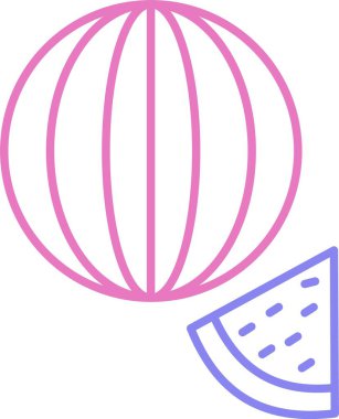 Karpuz Çizgisi İki Renk Simgesi