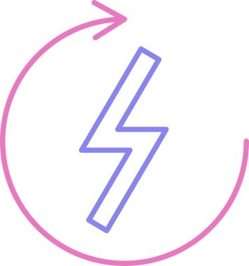 Yenilenebilir Enerji Hattı İki Renk Simgesi