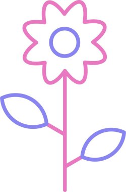 Çiçek Satırı İki Renk Simgesi