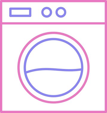 Çamaşır Makinesi Satırı İki Renk Simgesi