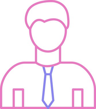 Ofis İşçi Satırı İki Renk Simgesi